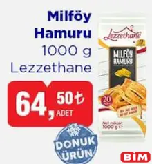 LEZZETHANE MİLFÖY HAMURU 1000 G indirimli fiyat LEZZETHANE MİLFÖY HAMURU 1000 G fiyat ve kampanya bilgisi